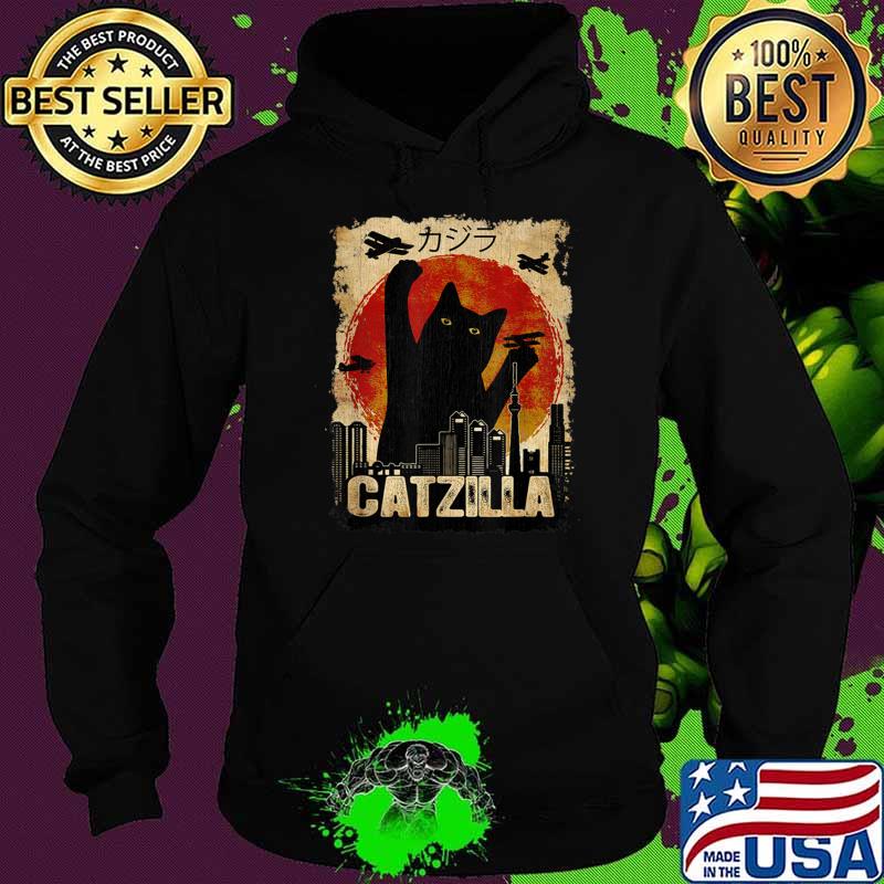 Vintage Catzilla Cat Monster Sunset City T-Shirt Hoodie Vintage Catzilla Cat Monster Sunset City T-Shirt Hoodie