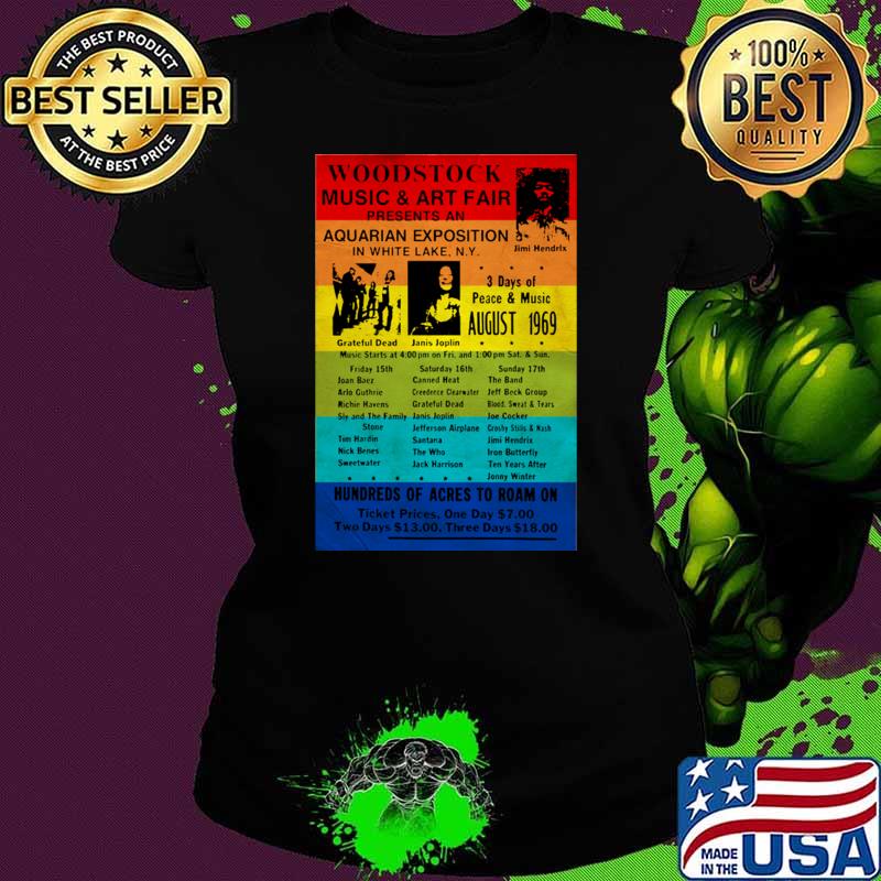 Woodstock 1969 Rainbow Poster T-Shirt
