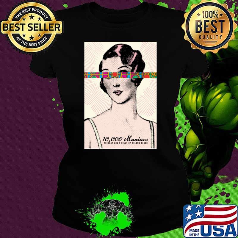 10,000 Maniacs Tuesday Aug 9 Belly Up Solana Beach Concert Tour T-Shirt