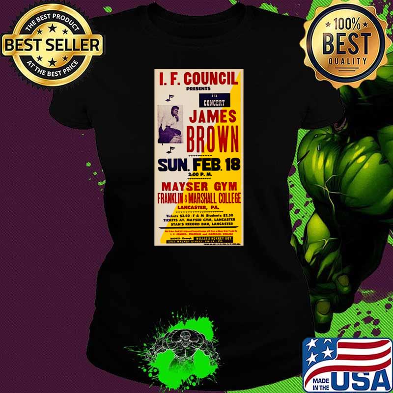 1960s James Brown Franklin And Marshall College Concert Flyer T-Shirt
