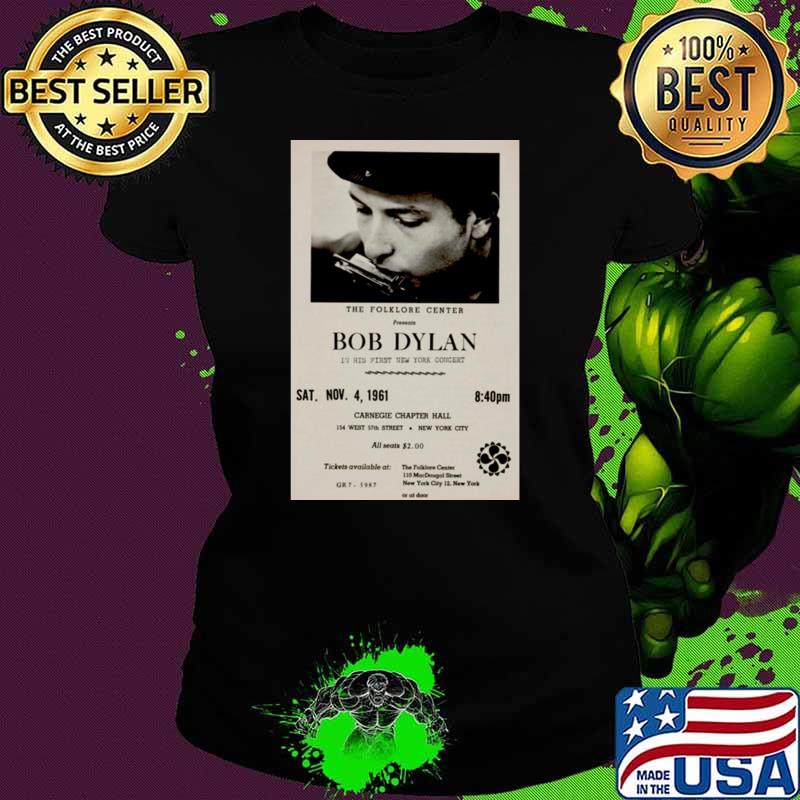 1961 The Folklore Center Bob Dylan concert tour T-Shirt