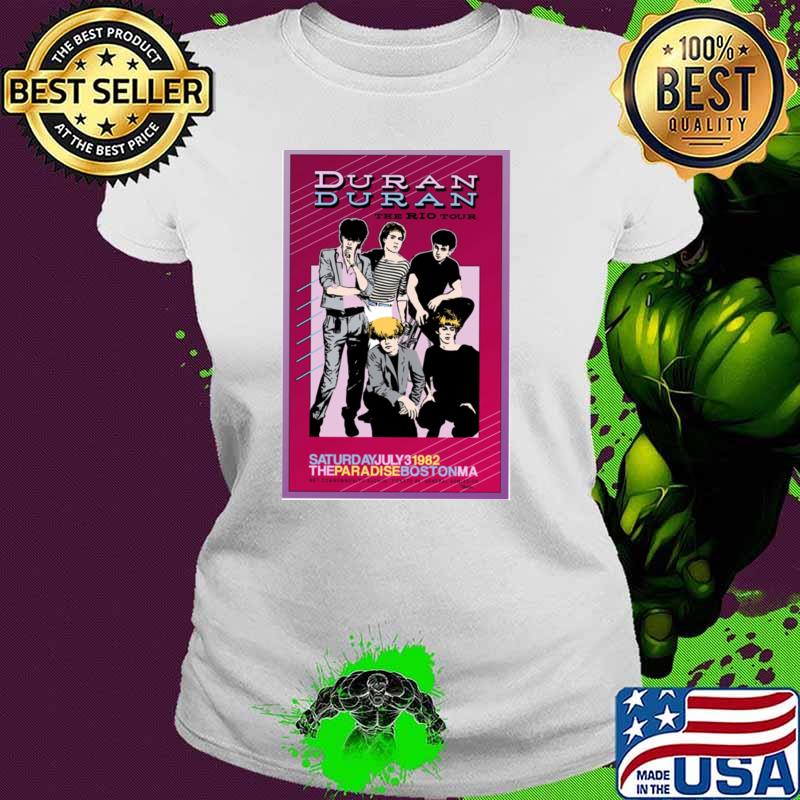 1982 Duran Duran The Rio Tour The Paradise Boston Concert T-Shirt Ladies tee 1982 Duran Duran The Rio Tour The Paradise Boston Concert T-Shirt Ladies tee