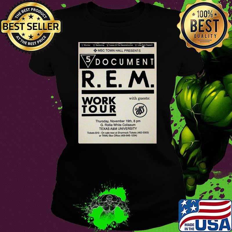 1987 Decoment REM Work Tour concert flyer T-Shirt
