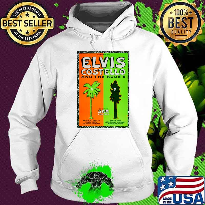 1992 Elvis Costello And The Rude 5 concert tour T-Shirt Hoodie 1992 Elvis Costello And The Rude 5 concert tour T-Shirt Hoodie