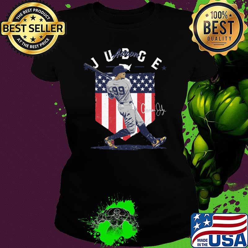 Aaron Judge New York Y Country Flag Baseball Signature American Flag T-Shirt