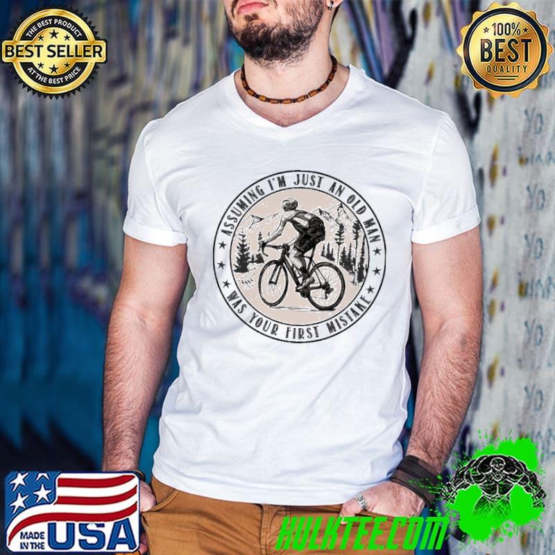Assuming Just An Old Man Was Your First Mistake Bycicle s Guys V Neck Assuming Just An Old Man Was Your First Mistake Bycicle s Guys V Neck