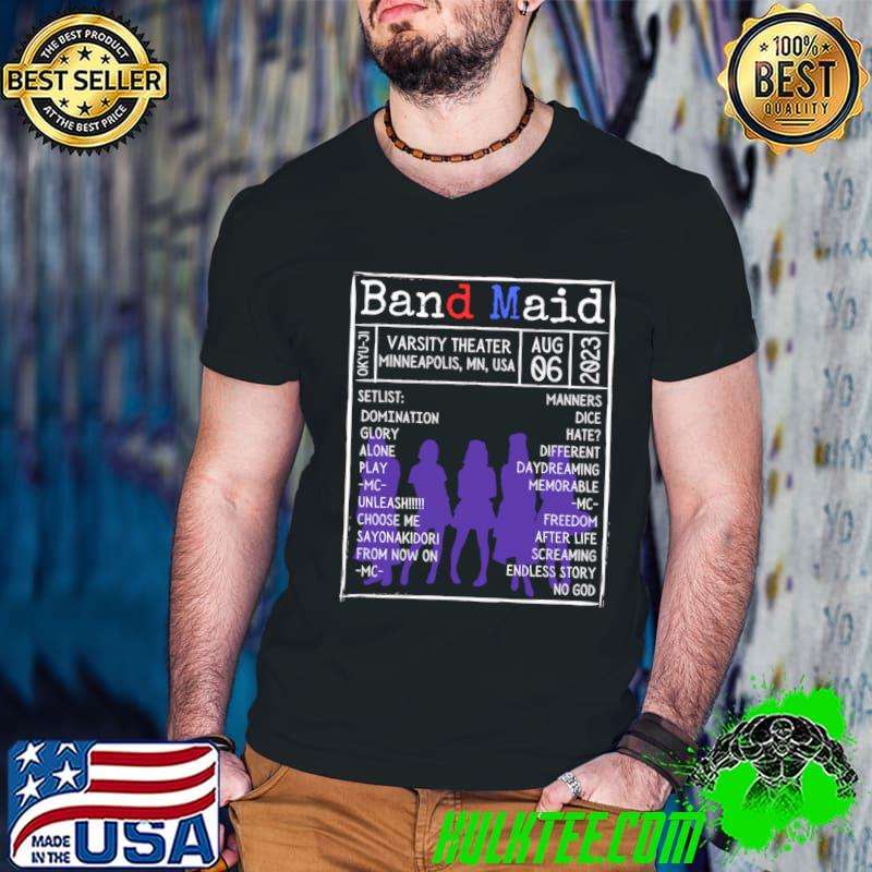 Band Maid Varsity Theater Setlist Aug 06 2023 T-Shirt