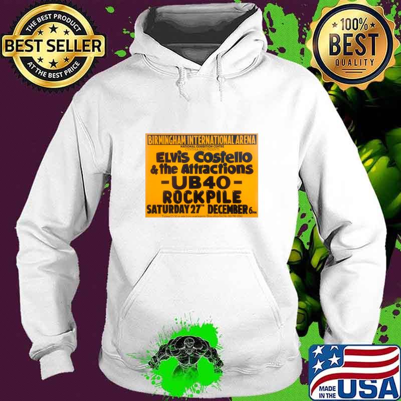Birminghaam International Arena 1980 Elvis Costello concert flyer T-Shirt Hoodie Birminghaam International Arena 1980 Elvis Costello concert flyer T-Shirt Hoodie