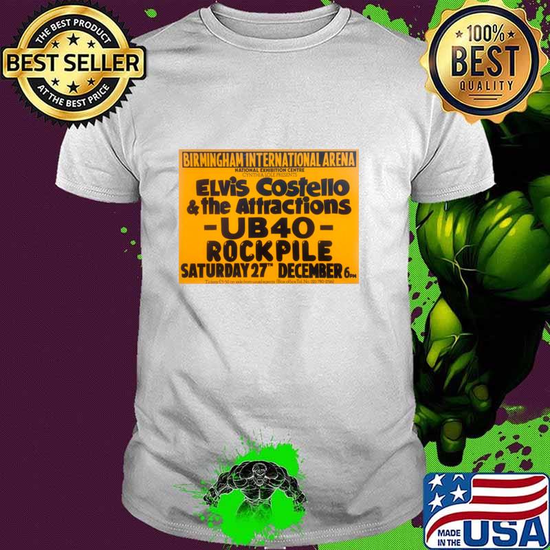 Birminghaam International Arena 1980 Elvis Costello concert flyer T-Shirt