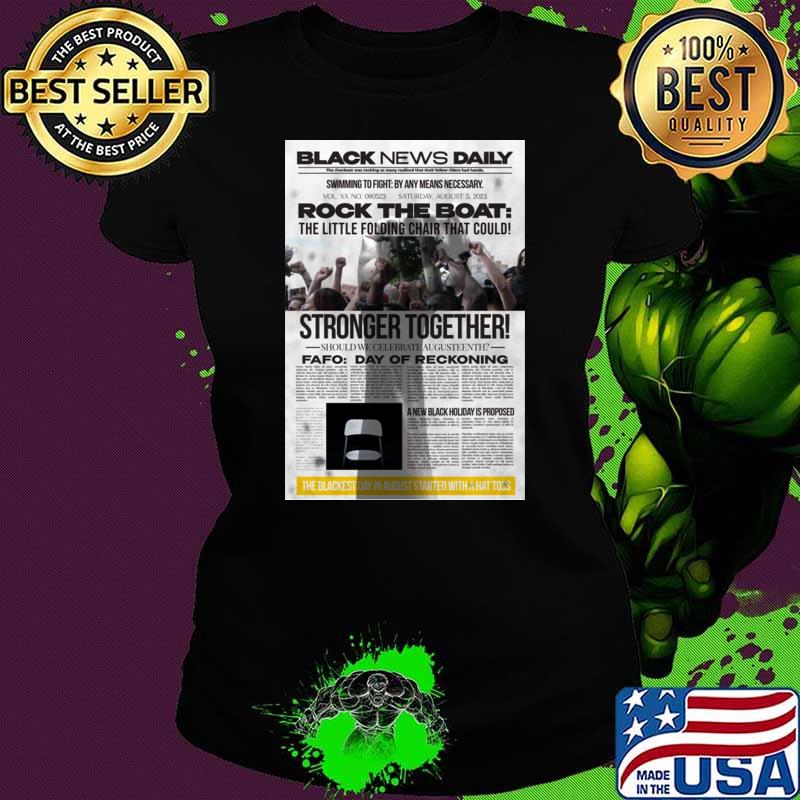 Black New Daily Swimming To Fights Rock The Boat Stronger Together T-Shirt