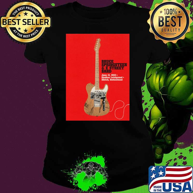 Bruce Springsteen E Street Band Guitar Switzerland concert announcement T-Shirt