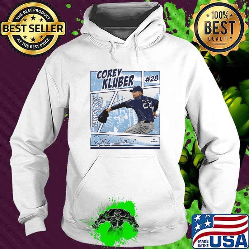 Corey Kluber Signature Baseball Player in the Tampa Bay Comic T-Shirt Hoodie Corey Kluber Signature Baseball Player in the Tampa Bay Comic T-Shirt Hoodie