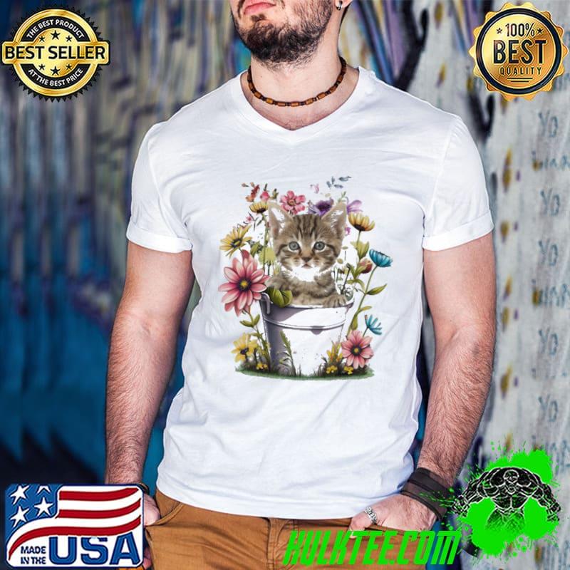 Flower Color Cat Love s Guys V Neck Flower Color Cat Love s Guys V Neck