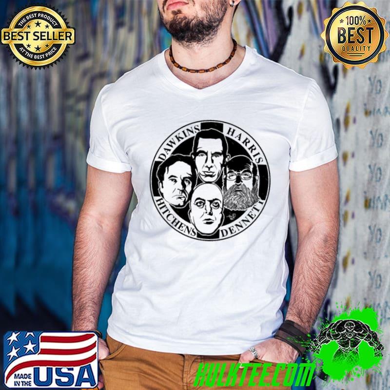 Four Horsemen Godless Dawkins Harris Dennett Hitchens Shirt Guys V Neck Four Horsemen Godless Dawkins Harris Dennett Hitchens Shirt Guys V Neck
