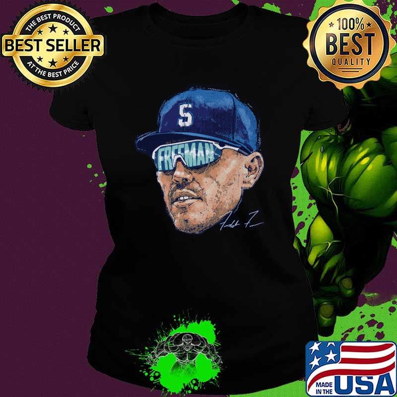 Freddie Freeman Los Angeles D Sunglasses Signature Baseball T-Shirt