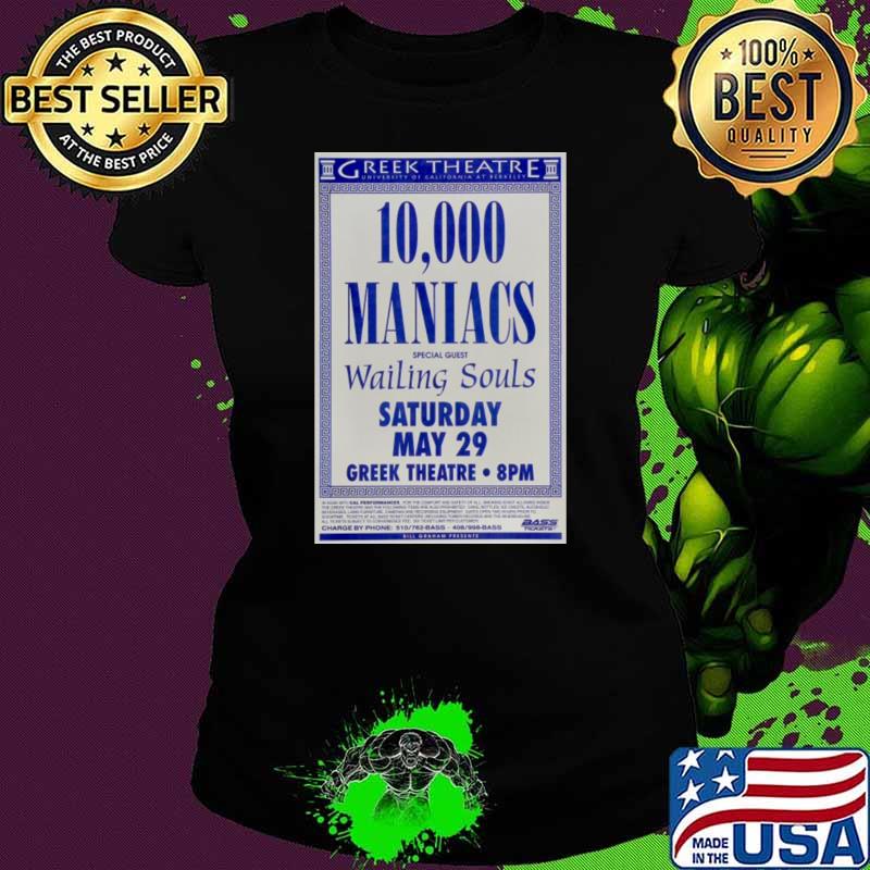 Greek Theatre 1993 10,000 Maniacs Waling Souls Concert tour T-Shirt