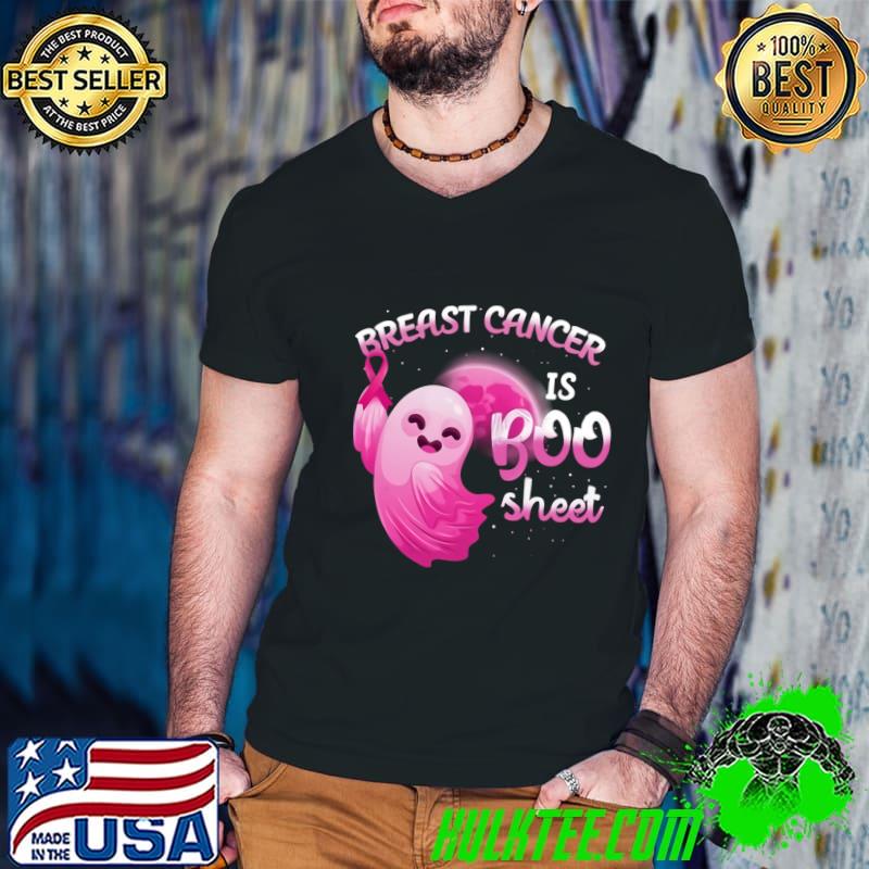 Halloween Breast Cancer Is Boo Sheet Ghost Pink Ribbon T-Shirt