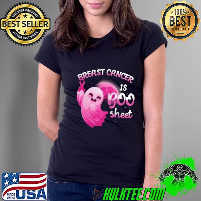 Halloween Breast Cancer Is Boo Sheet Ghost Pink Ribbon T-Shirt Ladies Tee Halloween Breast Cancer Is Boo Sheet Ghost Pink Ribbon T-Shirt Ladies Tee