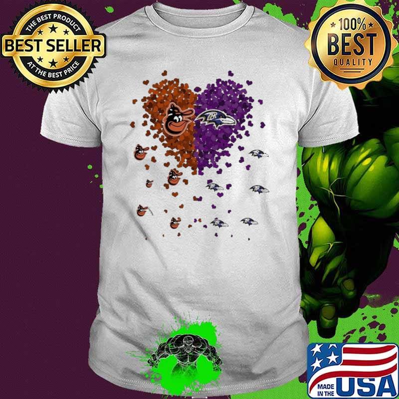 Heart baltimore orioles vs baltimore ravens love Shirt