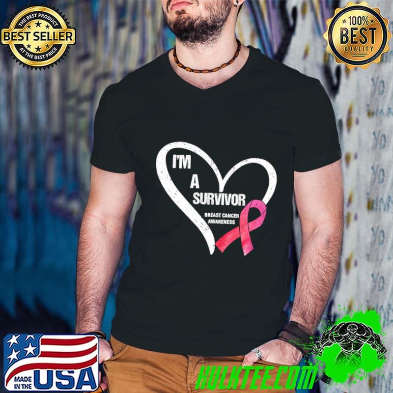 Heart I'm A Survivor Breast Cancer Awareness T-Shirt