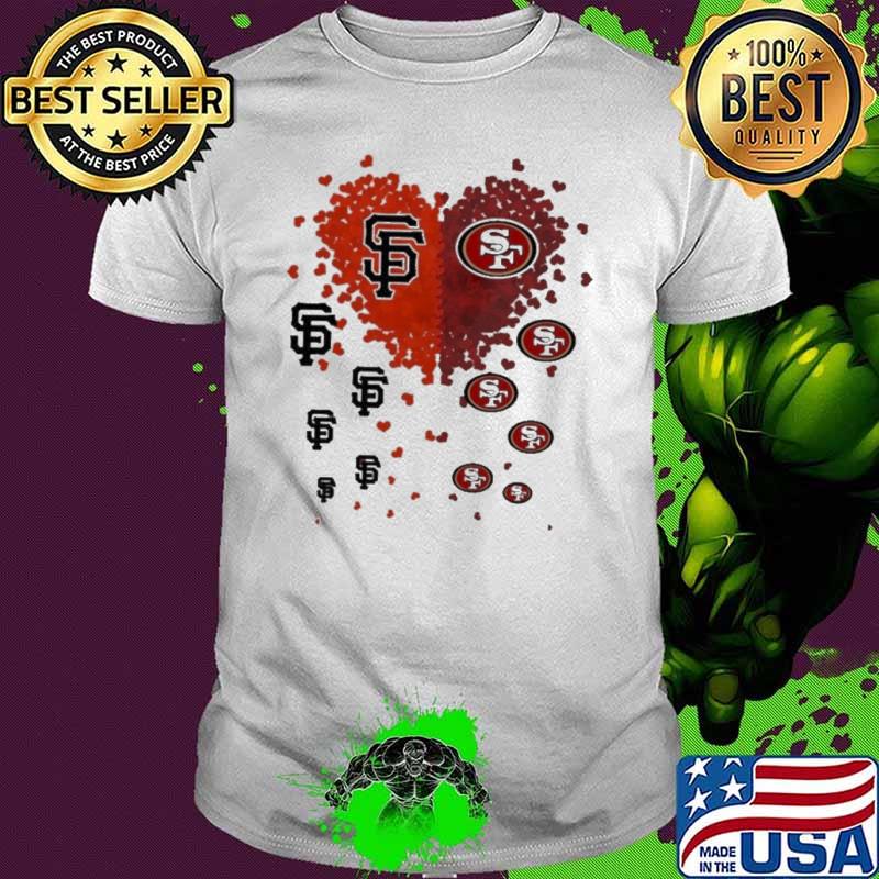 Hearts san diego padres vs san francisco 49ers love Shirt