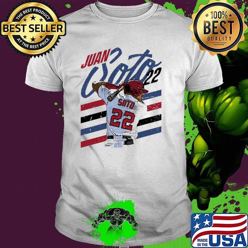Juan Soto Dominican baseball Wasington Script Stripes T-Shirt