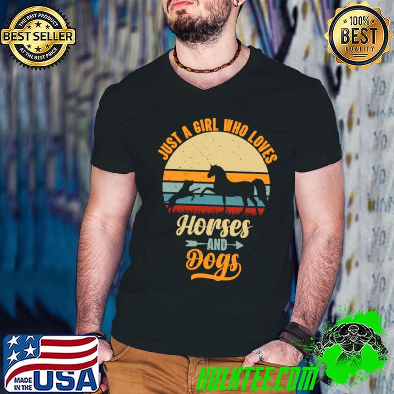 Just A Girl Who Loves Horses And Dogs Vintage T-Shirt
