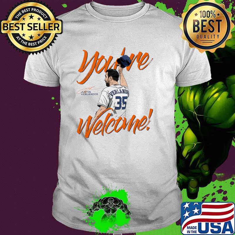 Justin Verlander Houston Hat Tip Welcome Signature T-Shirt