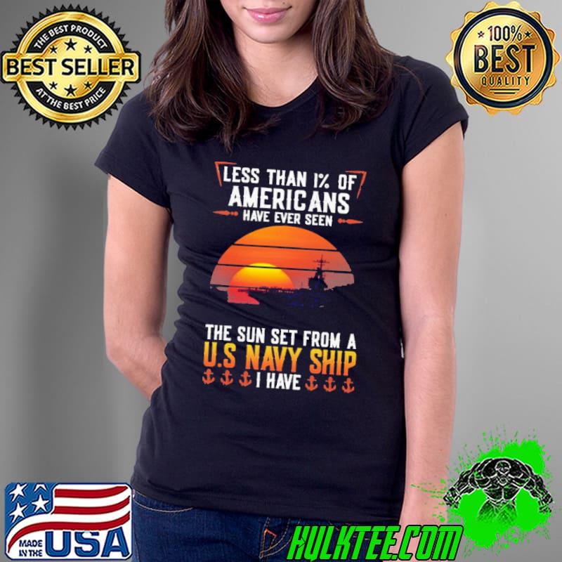 Less Than 1% Of Americans Have Ever Seen The Sun Set From A U.S NAvy Ship I Have Sunset s Ladies Tee Less Than 1% Of Americans Have Ever Seen The Sun Set From A U.S NAvy Ship I Have Sunset s Ladies Tee