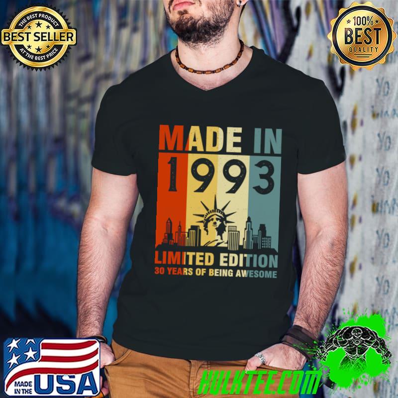 Made In 1993 Limited Edition 30 Years Of Being Awesome Vintage T-Shirt