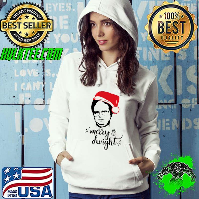 Merry & Dwight The Office Christmas Dwight Schrute Santa Hat Shirt Hoodie Merry & Dwight The Office Christmas Dwight Schrute Santa Hat Shirt Hoodie