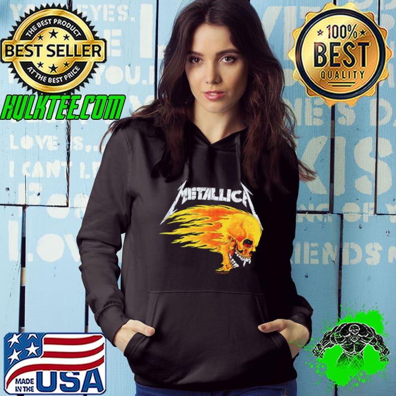Metallic Flaming Skull Shirt Hoodie Metallic Flaming Skull Shirt Hoodie