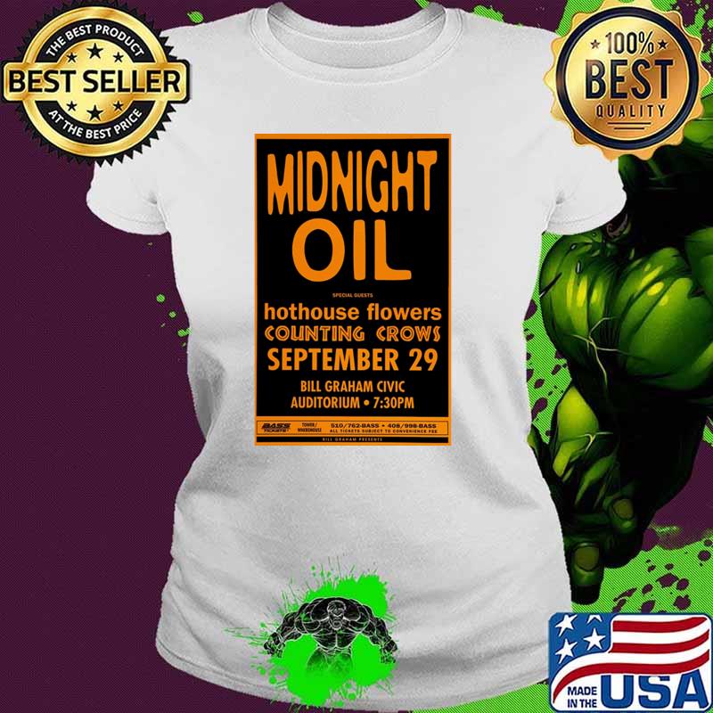 Midnight Oil Hothouse Flowers Counting Crows Concert tour T-Shirt Ladies tee Midnight Oil Hothouse Flowers Counting Crows Concert tour T-Shirt Ladies tee