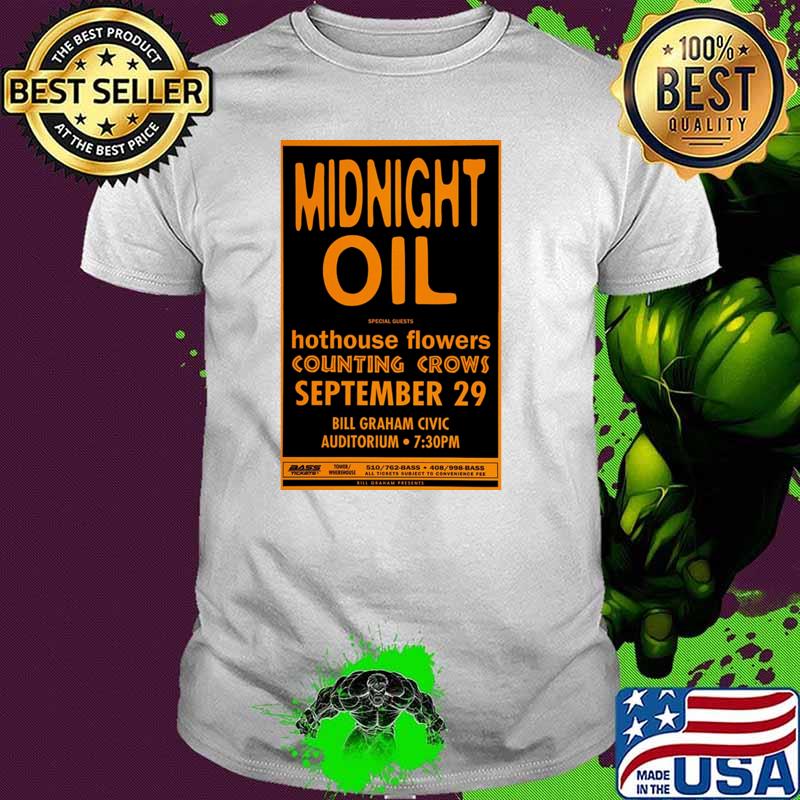 Midnight Oil Hothouse Flowers Counting Crows Concert tour T-Shirt