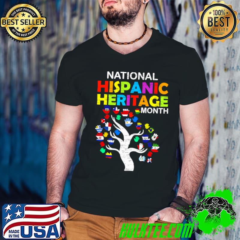 National Hispanic Heritage Month Hand Flag Tree Roots Latino T-Shirt