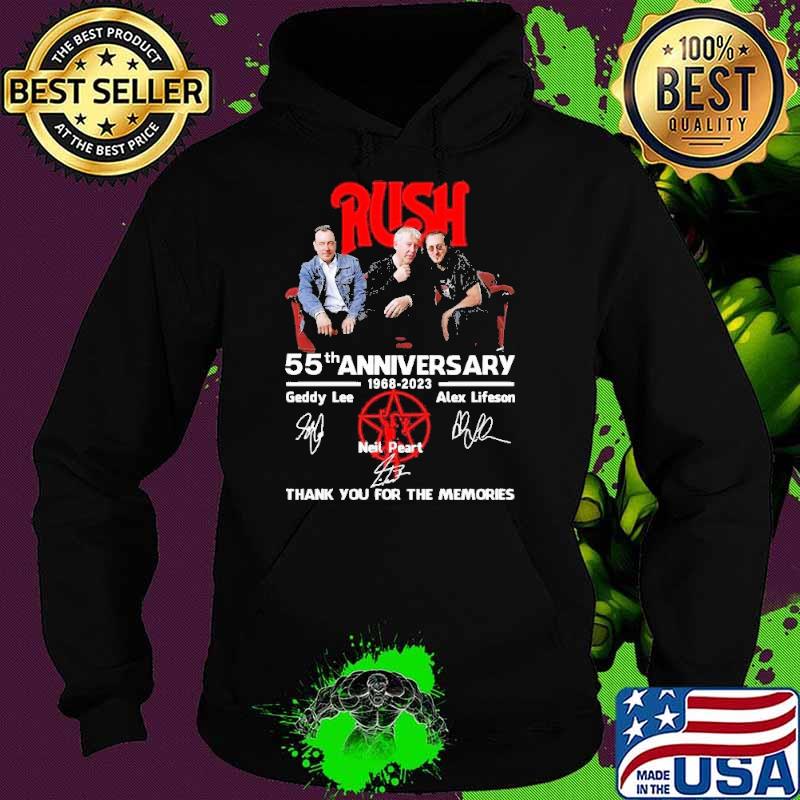 Rush 55th anniversary 1968 2023 thank you for the memories signature s Hoodie Rush 55th anniversary 1968 2023 thank you for the memories signature s Hoodie