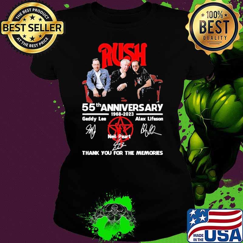 Rush 55th anniversary 1968 2023 thank you for the memories signature shirt