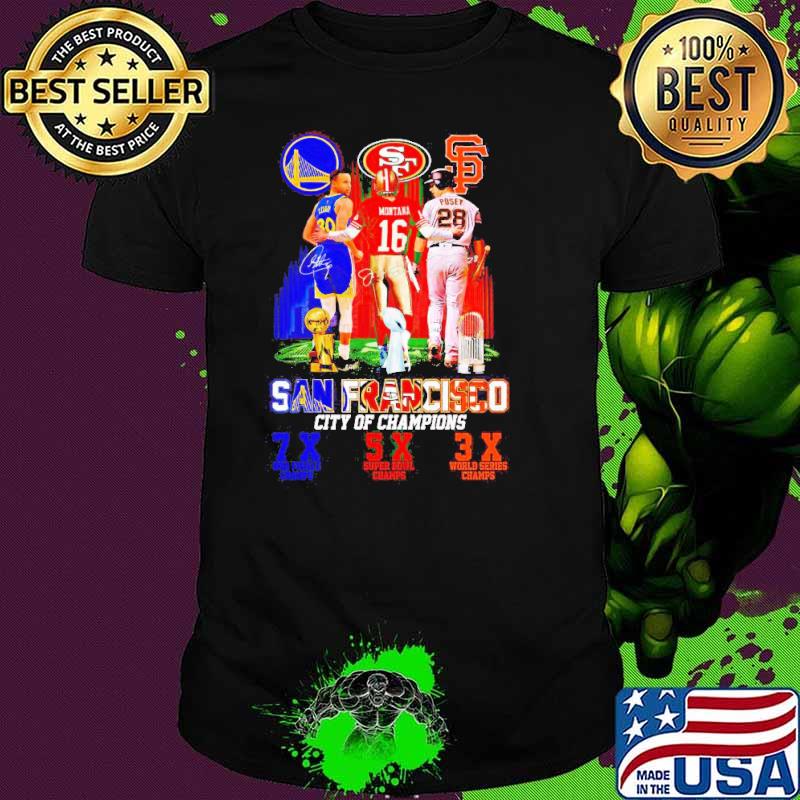 San Francisco city of champions Curry Montana and Posey signatures s Unisex San Francisco city of champions Curry Montana and Posey signatures s Unisex