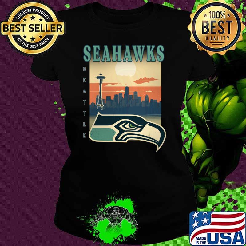 Seattle Seahawks Symbol City Baseball Vintage Style T-Shirt