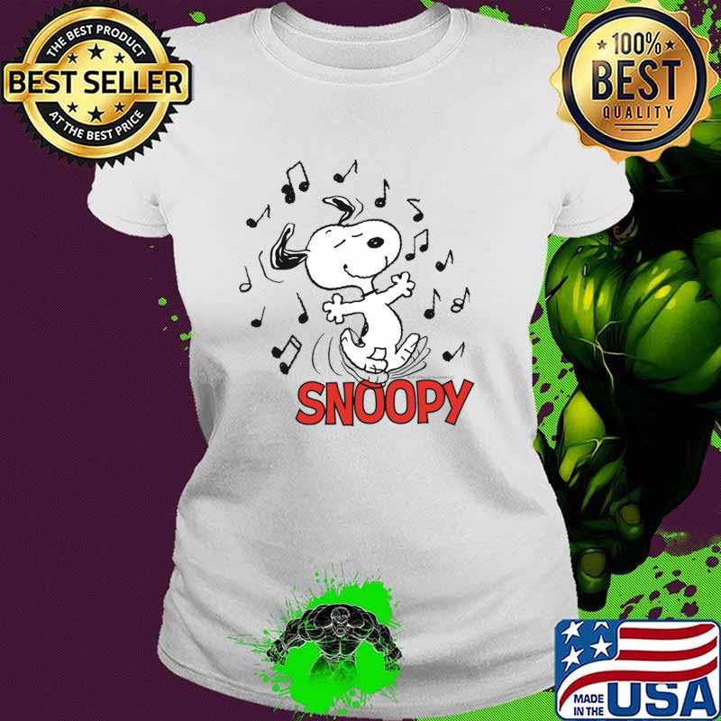 Snoopy bang happy music peanuts T-Shirt Ladies tee Snoopy bang happy music peanuts T-Shirt Ladies tee