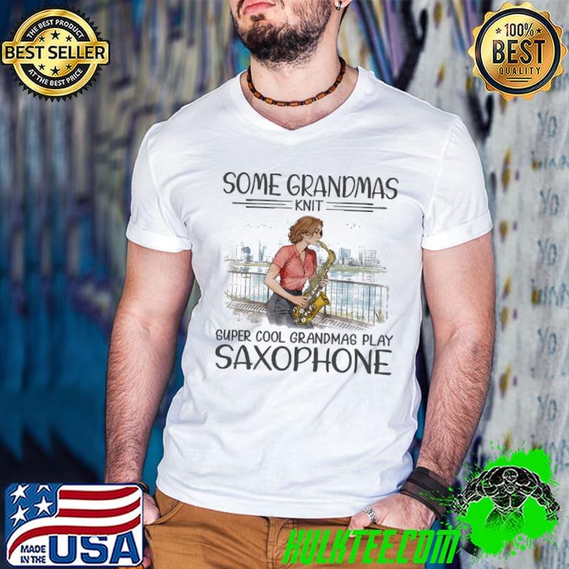 Some grandmas knit super cool grandmas saxophone s Guys V Neck Some grandmas knit super cool grandmas saxophone s Guys V Neck