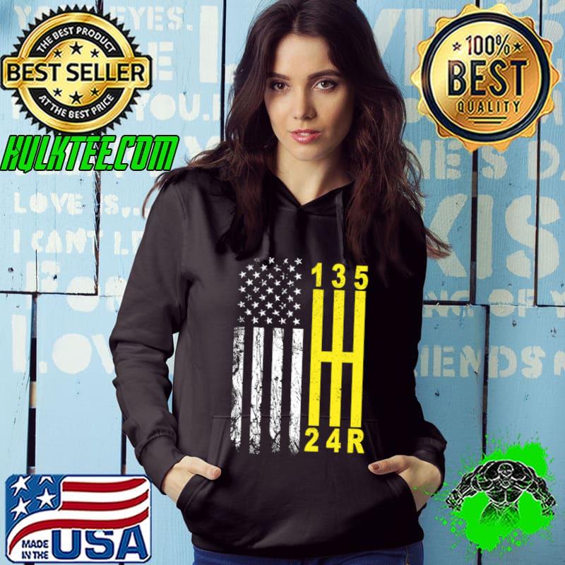 Stick Shift American Flag Muscle Car 6 Gears Mechanic T-Shirt Hoodie Stick Shift American Flag Muscle Car 6 Gears Mechanic T-Shirt Hoodie