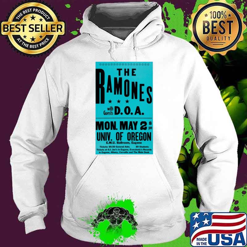 The Ramones With Guest Doa Mon May 2 Of Oregon Concert T-Shirt