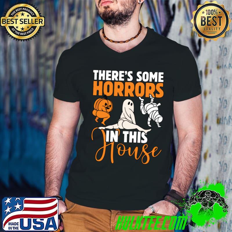 There's Some Horrors In This House Pumpkin Ghost Zombie T-Shirt