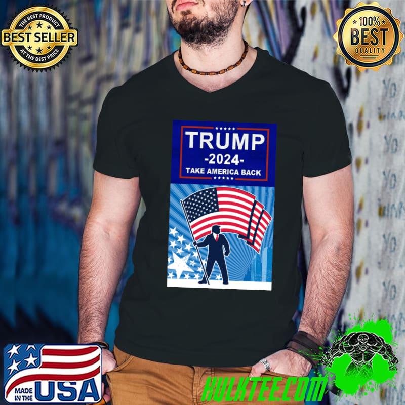 Trump 2024 take america back usa flag Revenge Mugshot 2024 keep america great T-Shirt