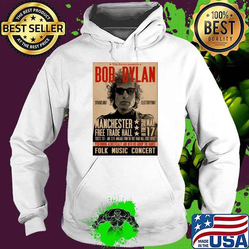 Vintage Tito Burns Presents Bob Dylan Manchester Free Trade Hall Concert T-Shirt