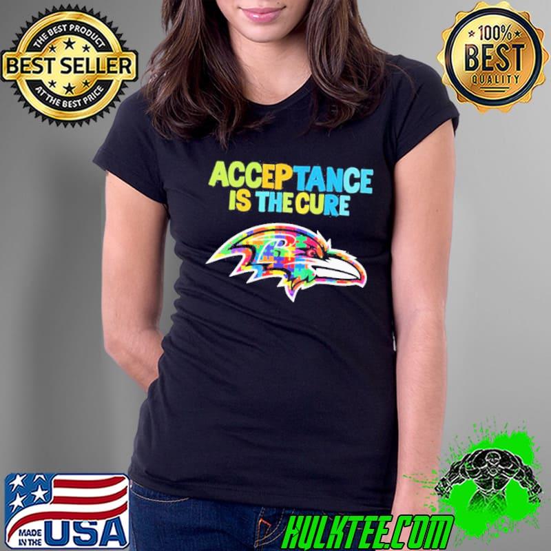Baltimore Ravens Autism Awareness Acceptance is The Cure Shirt