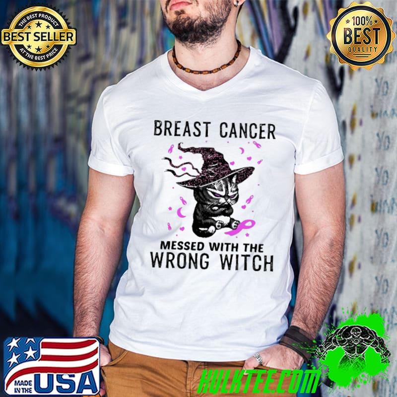 Breast Cancer Messed With The Wrong Witch Cat shirt
