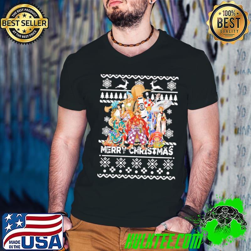 Christmas Pattern One Piece Characters Shirt