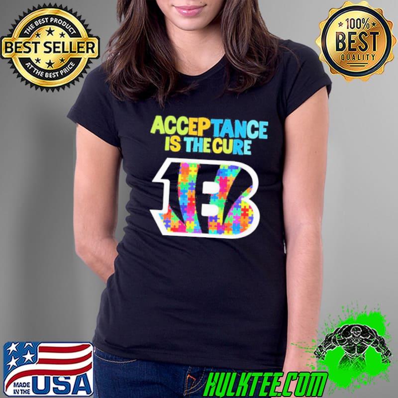 Cincinnati Bengals Autism Awareness Acceptance is The Cure Shirt